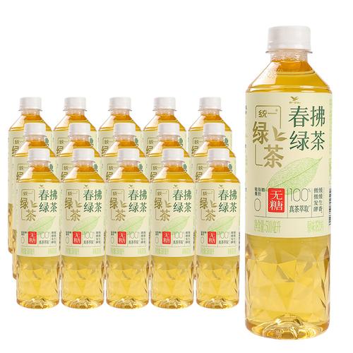 统一无糖春拂绿茶茶饮料500ml*15瓶整箱特批价微发酵茶饮料包邮